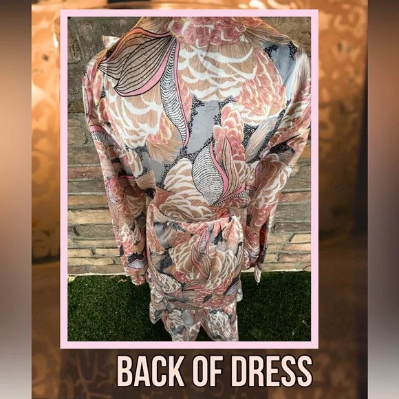 Sonja by Sonja Morgan Mystical Floral tie Ruffle Dress Size S - Picture 7 of 15